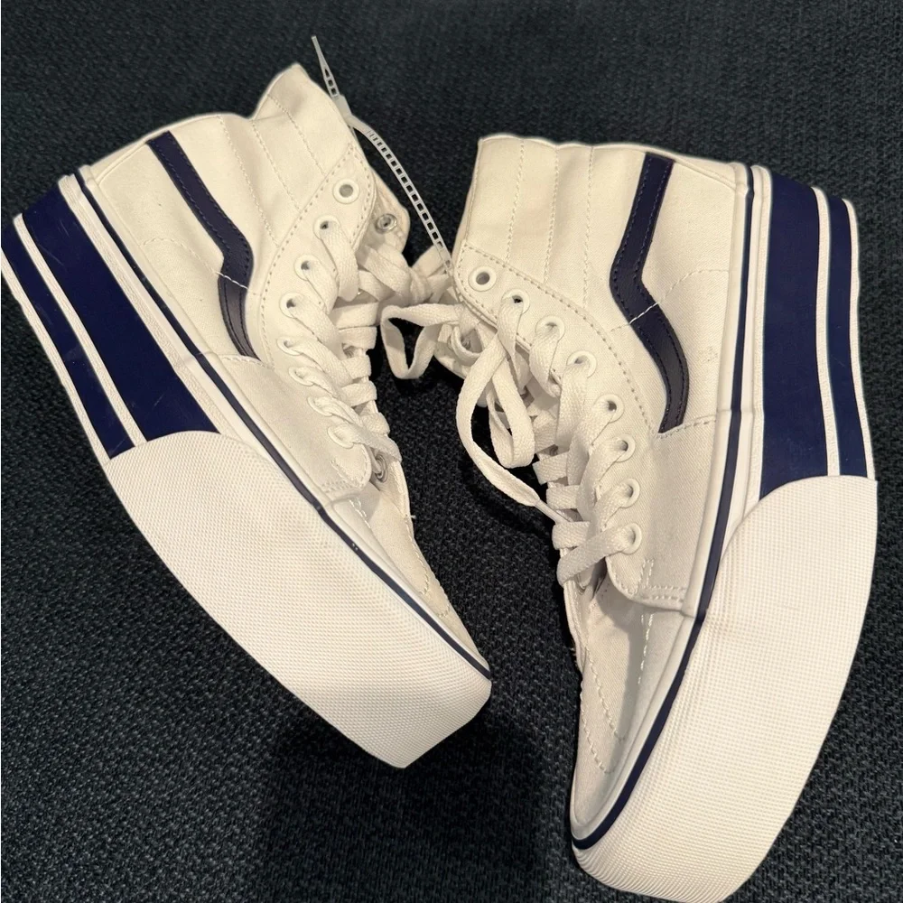 Vans Sk8‎ Hi Tapered Platform Sport Stripes Navy True White